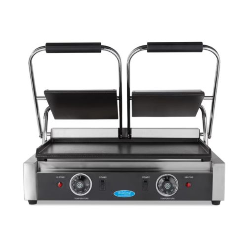 Gastro Kontaktgrill 2x1.8 kW - Glatte - Doppelgrillplatte - 2 x 22 cm - Maxima 09300437, Bistro Kontaktgrill