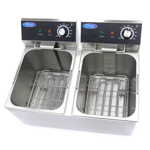 Gastro Fritteuse - 2 x 8 l - 2 Körbe - Bis zu 2,8 kg Pommes Frites | MAXIMA 09365225