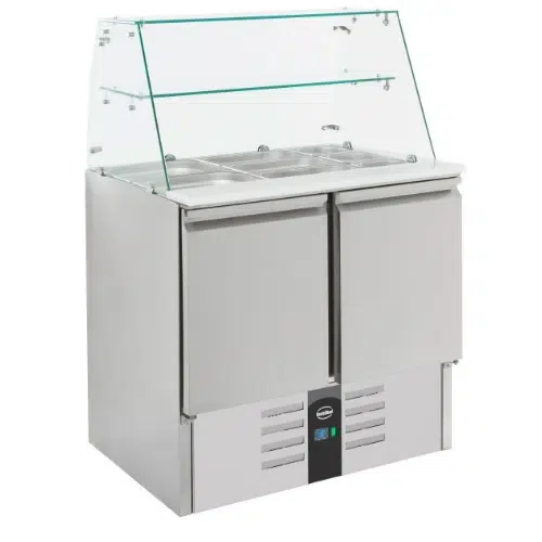 Combisteel Gekühlte Saladette mit Glas 2 Türen - B900xT700xH850mm - 7950.0400 - 7950.0400