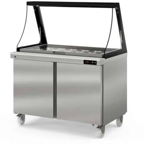 Saladette US Range 1200 - 2/0 mit Glasaufsatz | CORECO Spain | GH-SDTP-48-18-LGL | 056018