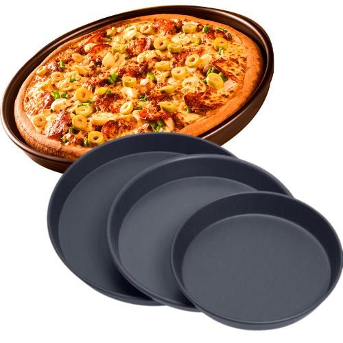 Pizzapanner sort eloksert fra Ø16,5cm til 52cm | 89656