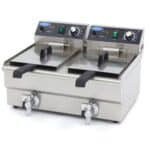 Maxima Gastro Fritteuse - 2 x 10 liter - 2 Körbe - mit Ablasshahn - 09365229 - 09365229