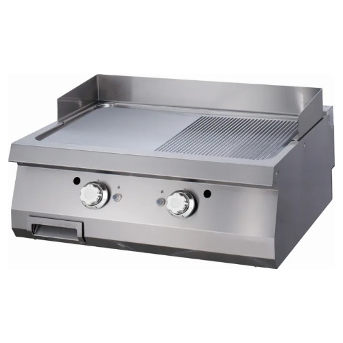 Maxima Gastro Grillplatte Gas - Halb Gerillt - Doppeleinheit - B800xT700xH280mm - 09395990 - 09395990