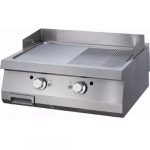 Gastro Grillplatte - Halb Gerillt - Doppeleinheit - 70 cm Tief - Gas | Maxima 09395990