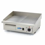 Gastro Grillplatte - Halb Gerillt - 55 cm - inkl. Tropfschale - Maxima 09300072