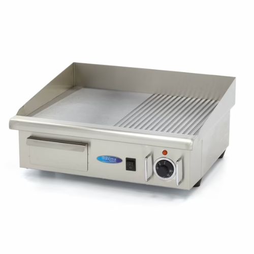 Gastro Grillplatte - Halb Gerillt - 55 cm - inkl. Tropfschale - Maxima 09300072