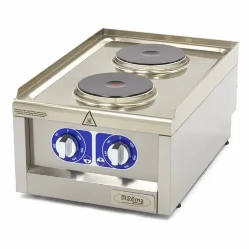 Maxima Gastro Elektro Kochfeld - 2 Brenner - 230V - 3.5 kW - 60 cm Tief - 09391550 - 09391550