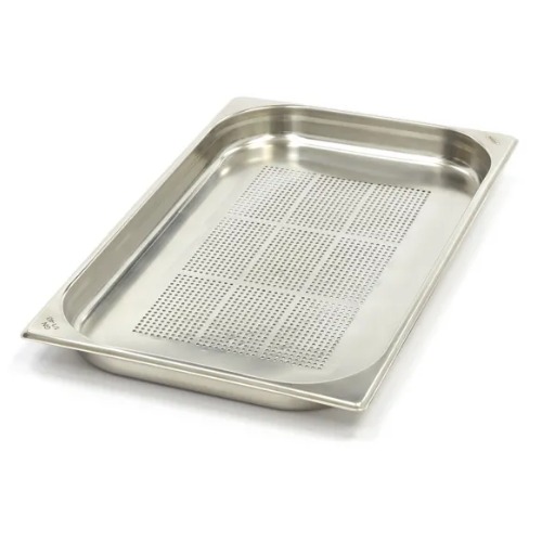 Maxima Gastro Gastronormbehälter - 1/1 GN - 4 cm Tief - Edelstahl - Perforiert - 09367601 - 09367601