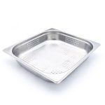 Gastro Gastronormbehälter - 2/3 GN - 6,5 cm Tief - Edelstahl - Perforiert - 09367670