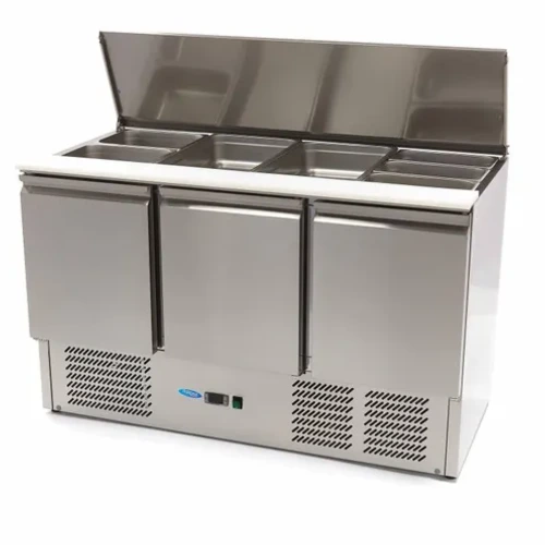 Maxima Gastro Saladette 400 liter - 137 cm - 3 Türen - inkl. Schneidebrett - 09400415 - 09400415
