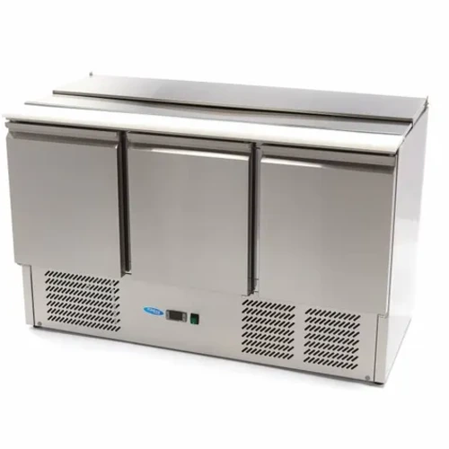 Maxima Gastro Saladette 400 liter - 137 cm - 3 Türen - inkl. Schneidebrett - 09400415