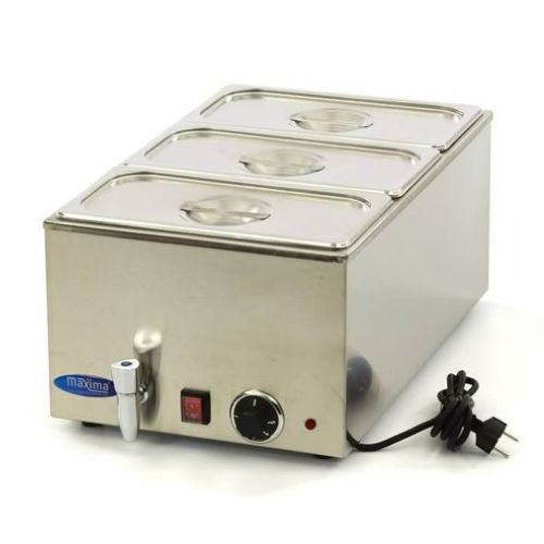 Bain Marie med kran | inkludert 3 x 1/3 GN-sett | B338xD540XH248mm | Maxima | MAXW0A | 09300011 | 111729