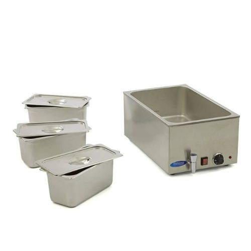 Bain Marie med kran | inkludert 3 x 1/3 GN-sett | B338xD540XH248mm | Maxima | MAXW0A | 09300011 | 111729