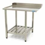 Gastro Geschirrspültisch - 120 x 75 cm - links - mit Backsplash und Lagerregal | Maxima 09201037 - 09201037