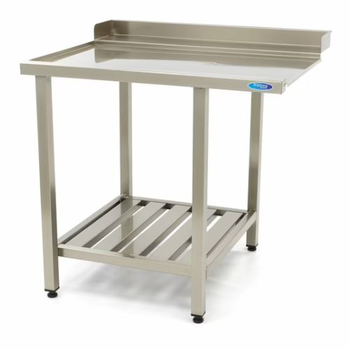 Gastro Geschirrspültisch - 120 x 75 cm - links - mit Backsplash und Lagerregal | Maxima 09201037