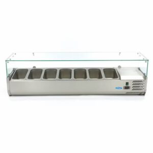 Gastro Aufsatzkühlvitrine - 160 cm - Passt 7 x 1/3 GN - Maxima 09400329 - 09400329
