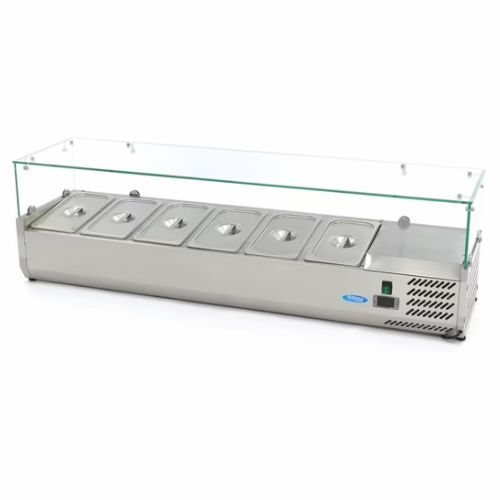 Gastro Aufsatzkühlvitrine - 150 cm - Passt 6 x 1/3 GN - Maxima 09400326