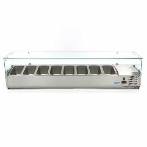 Gastro Aufsatzkühlvitrine - 180 cm - Passt 8 x 1/3 GN - Maxima 09400332