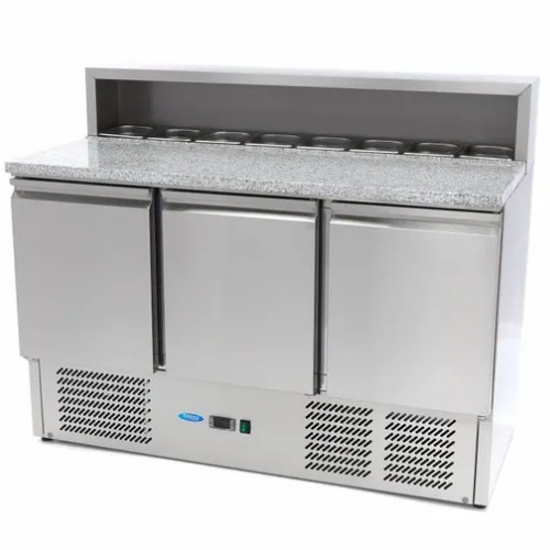 Maxima Gastro Pizzakuehltisch 137 cm 3 Tueren Granitplatte 09400205