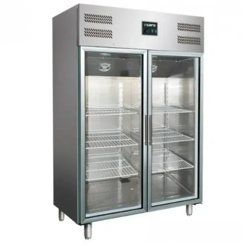 Saro Gewerbekühlschrank - Doppeltür aus Glas - 1173 liter - 2/1 GN - GN 1200 TNG - 323-3104 - 323-3104