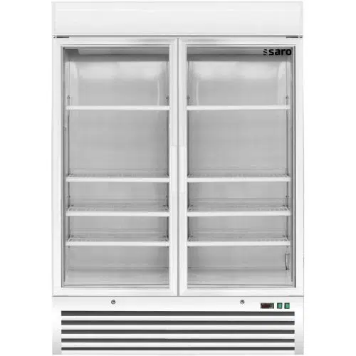 Gastro Tiefkühlschrank 2 Glastüren - D 920 - WEIß - Saro 323-4160 - 323-4160