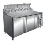 Saro Pizzatheke mit Doppeltür, 1/3 GN, Granitarbeitsplatte, SH 1500 | 323-1115 - 323-1115