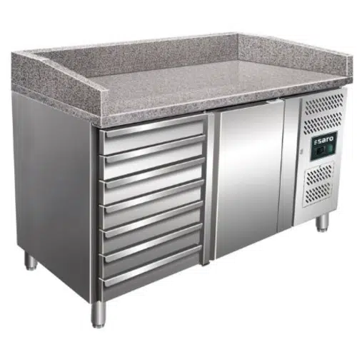 Saro Pizzatisch - Tür + 7 Schubl. - MARGA PZ 1610 TN - B1515xT800xH890-950/1040mm - 323-10911 - 323-10911