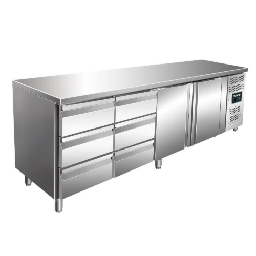 SARO Kühltisch mit 1 Tür und 2x 2er Schubladenset - Modell EGN 3140 TN - B1795xT700xH850mm - 465-4015 - 323-15153