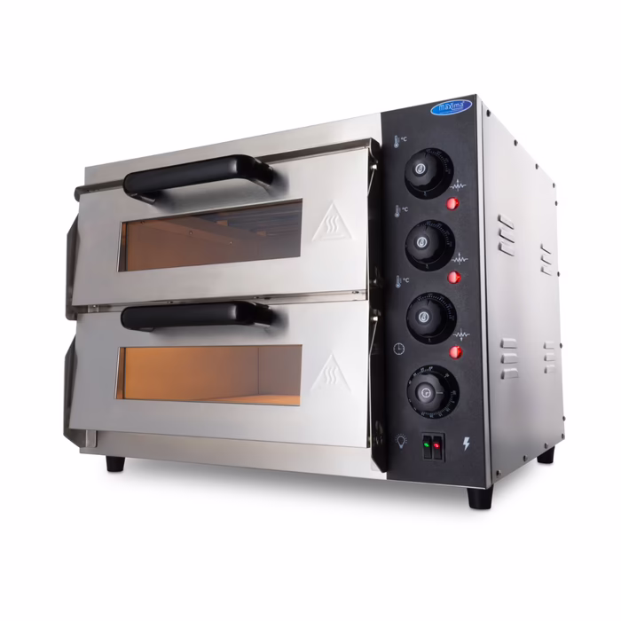 Gastro Pizzaofen - Passt 2 x Ø 40 cm Pizzas - Doppeldeck - Maxima 09362155