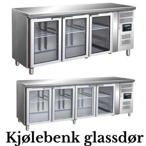 Kjølebenk storkjøkken med glassdører