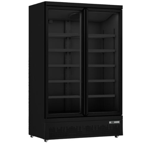 Kühlschrank 2 Glastüren, 1081 liter, GTK 1000 PRO - schwarz | Saro 453-1117