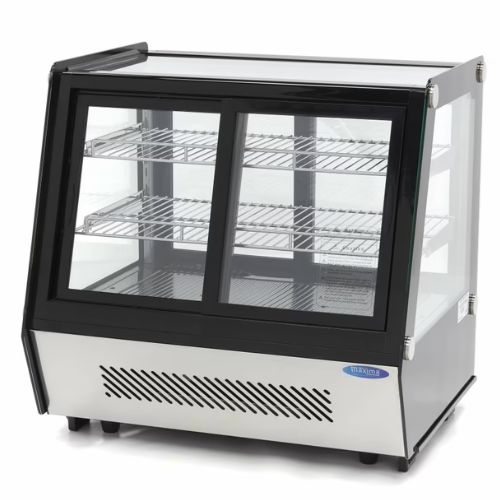 Gastro Glastürkühlschränke - 125 liter - 71 cm - Vordere und Hintere Schiebetüren - 09400847