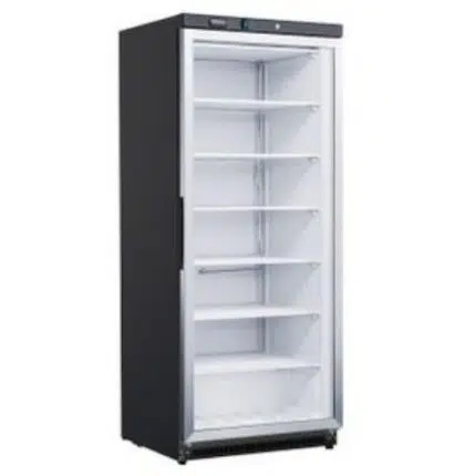 Gastro Gefrierschrank - 600 liter - Schwarz - mit Glastür | Maxima 09405033 - 09405033