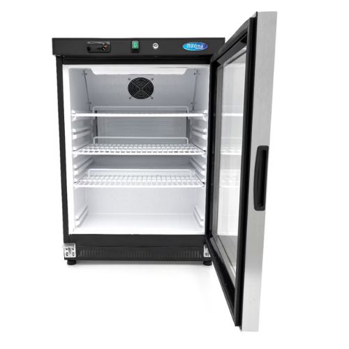 Gastro Kühlschrank - 200 liter - Schwarz - mit Glastür - Maxima 09405008