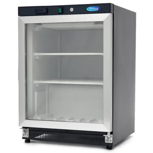Gastro Gefrierschrank - 200 liter - Schwarz - mit Glastür - Maxima 09405009 Gastro Gefrierschrank - 200 liter - Schwarz - mit Glastür - Maxima 09405009