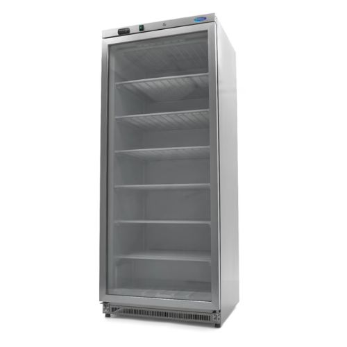 Gastro Gefrierschrank - 600 liter - Rostfreier Stahl - mit Glastür - Maxima 09405035