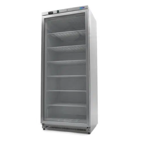 Gastro Gefrierschrank - 600 liter - Rostfreier Stahl - mit Glastür - Maxima 09405035 - 09405035