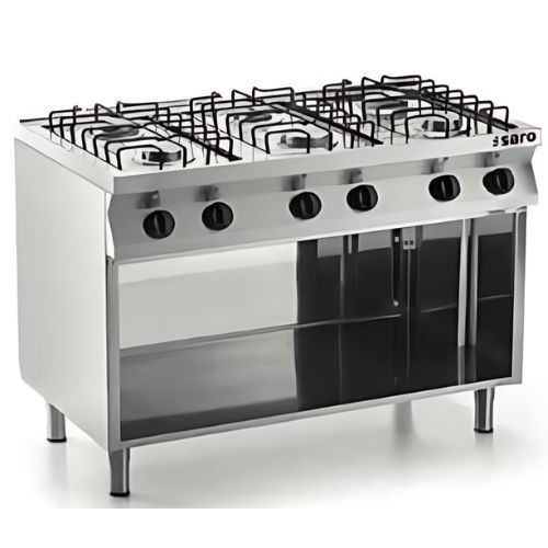 Gass koketopp 6 Bluss | 3 x 3,5 kW +3 x 6 kW | B1200xD700xH850mm | SARO Germany | SARHWBA | 423-1605 | 286255