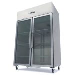 Gastro Kühlschrank - 1400 liter - 6 Einstellbare Regale (2/1 GN) - Rostfreier Stahl - mit Glastüren - Maxima 09400021