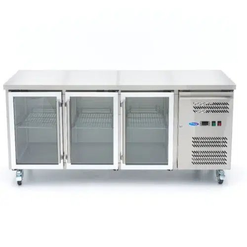 Maxima Gastro Kühltisch - 180 cm - 3 Glastüren - 09400406 - 09400406