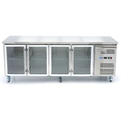 Maxima Gastro Kühltisch - 223 cm - 4 Glastüren - 09400409 - 09400409