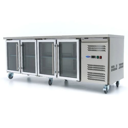 Maxima Gastro Kühltisch - 223 cm - 4 Glastüren - 09400409 - 09400409