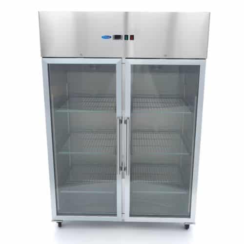 Fryseskap med glassdør | 1400 Liter - 6 justerbare hyller (2/1GN) | Rustfritt stål | MAXIMA | MAXKKEA | 09400026 | 309559