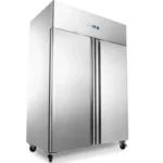 Maxima Doppelt Gastro Kühlschrank - 1200 liter - 6 Einstellbare Regale (2/1 GN) - Edelstahl - auf Rädern - 09400012 - 09400012