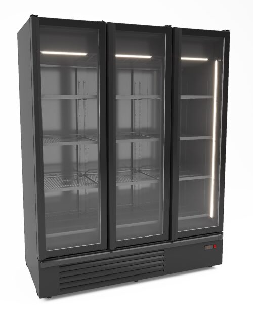 REFRIGERATOR 3 GLASS DOORS BLACK 1555L 7072.112