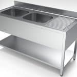 700 Spültisch Grundboden 2 Links 1600 | Combisteel 7333.0850