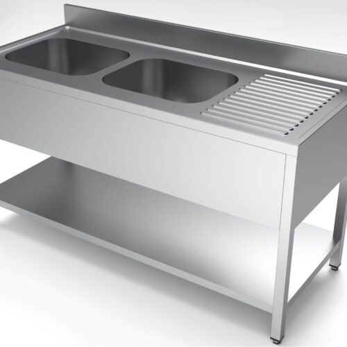 700 Spültisch Grundboden 2 Links 1600 | Combisteel 7333.0850 - 7333.0850