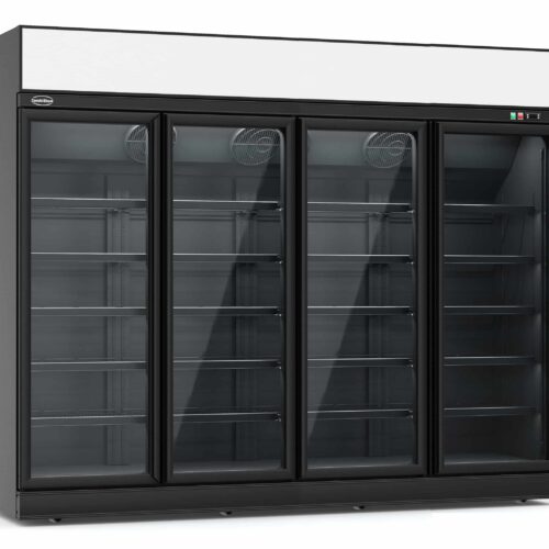 Tiefkühlschrank 4 Glastüren schwarz INS-2060F BL | Combisteel 7455.2445 - 7455.2445