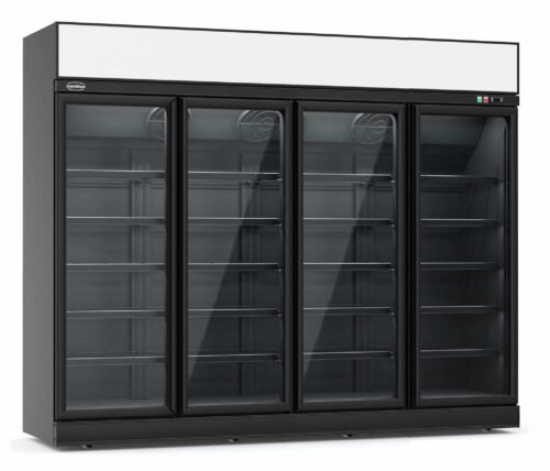 Tiefkühlschrank 4 Glastüren schwarz INS-2060F BL | Combisteel 7455.2445 - 7455.2445