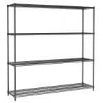 SHELF UNITS 4 LEVELS 1800 BLACK FLAT PACKED 7530.004